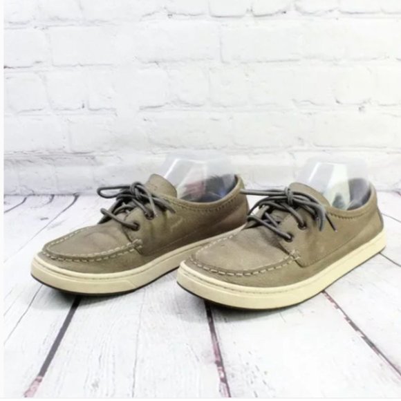 LL Bean Brown Leather Deck Dock Moccasins Loafers Boat Shoes Size 8 - Picture 2 of 9